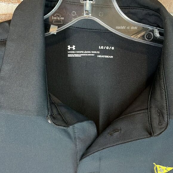 Under Armour Loose Fit Polo Shirt Black Large Heat Gear - Picture 3 of 7